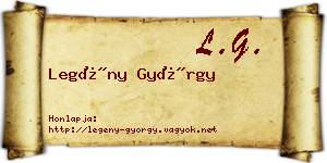 Legény György névjegykártya